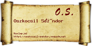 Oszkocsil Sándor névjegykártya