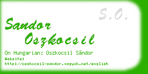 sandor oszkocsil business card